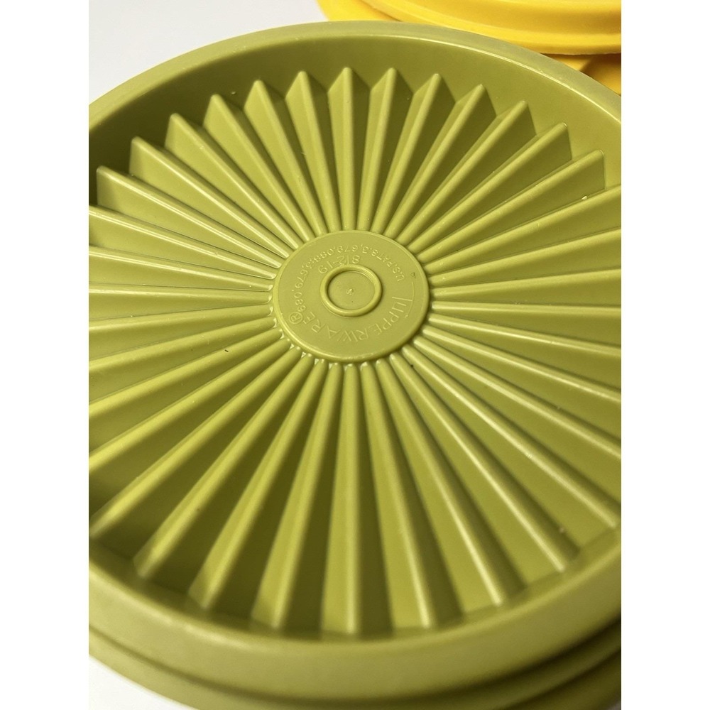 VTG 1970's Tupperware Harvest Snack Bowls Servalier Gold Burnt Orange Avocado - Picture 9 of 13